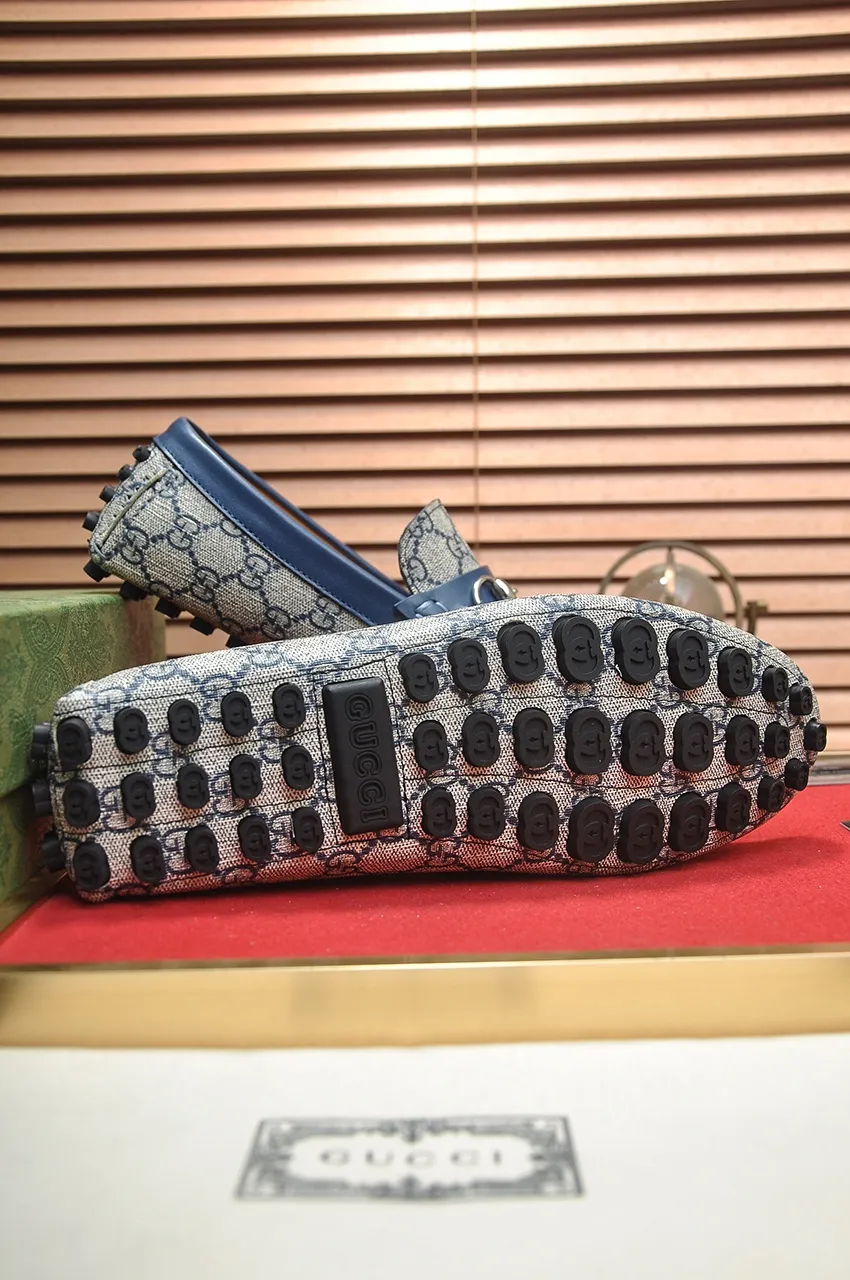 Men's Men's Shoes💰420💶【GUCCI】 (High-end Niuli) New 🍀Gucci*——Gucci Doudou Shoes! Made of imported original cowhide, the inner top layer is comfortable cowhide lining! Original wear-resistant rubber outsole! High quality products! Code number 38-44!